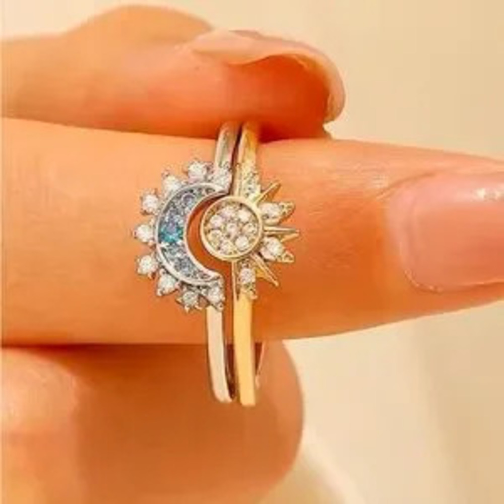 Celestial Sun Moon Ring Set use 6, 7, 8 , 9